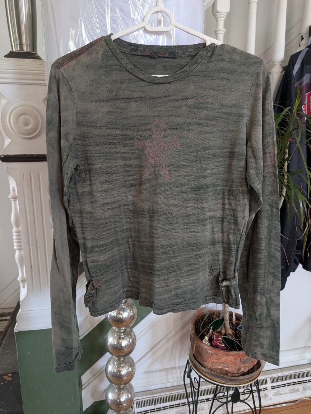 Da-Nang Surplus Military Olive Green Logo Shirt Large Cotton Now! Graphic